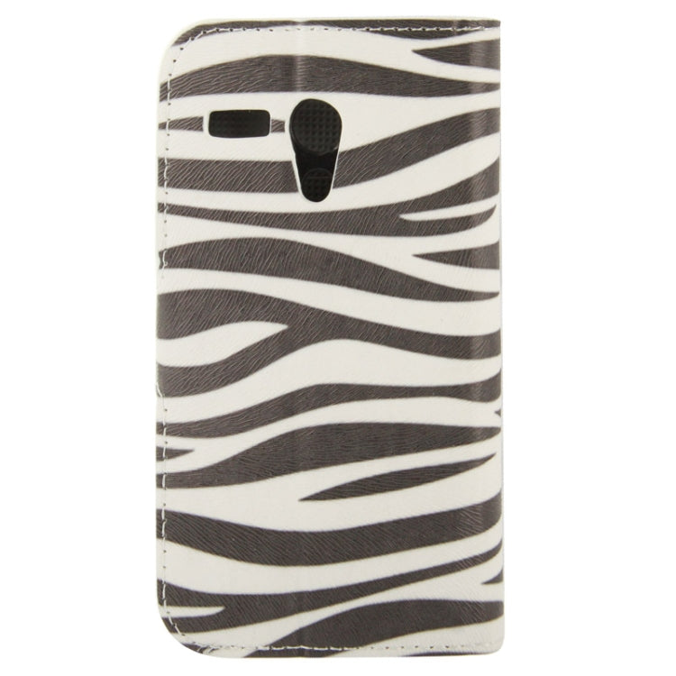 Zebra Pattern Leather Case with Credit Card Slots & Holder for Motorola G / XT937C / XT1028 / XT1031(Black)