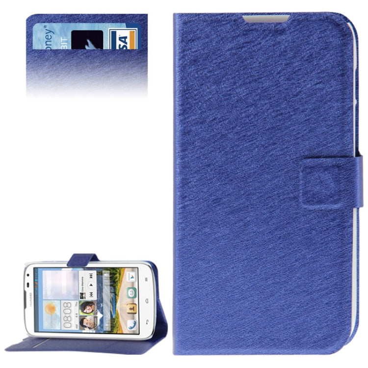 Hairline Texture Flip Leather Case with Credit Card Slots & Holder for Huawei G610