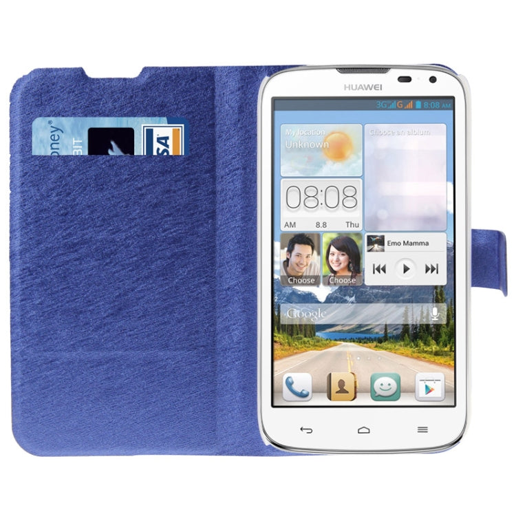 Hairline Texture Flip Leather Case with Credit Card Slots & Holder for Huawei G610