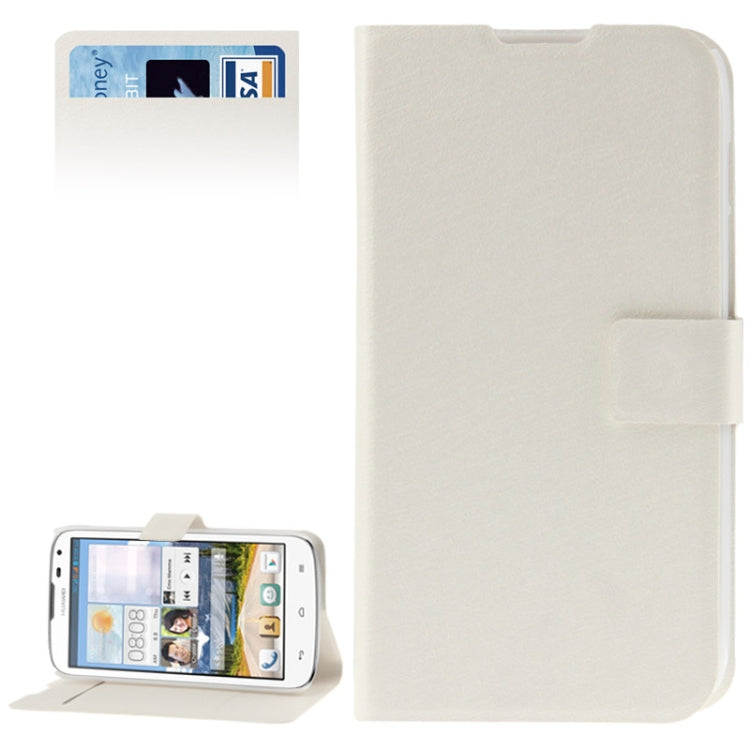 Hairline Texture Flip Leather Case with Credit Card Slots & Holder for Huawei G610