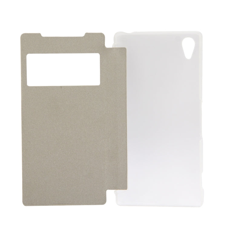 Cloth Texture Horizontal Flip Leather Case with Call Display ID for Sony Xperia Z2 / L50w