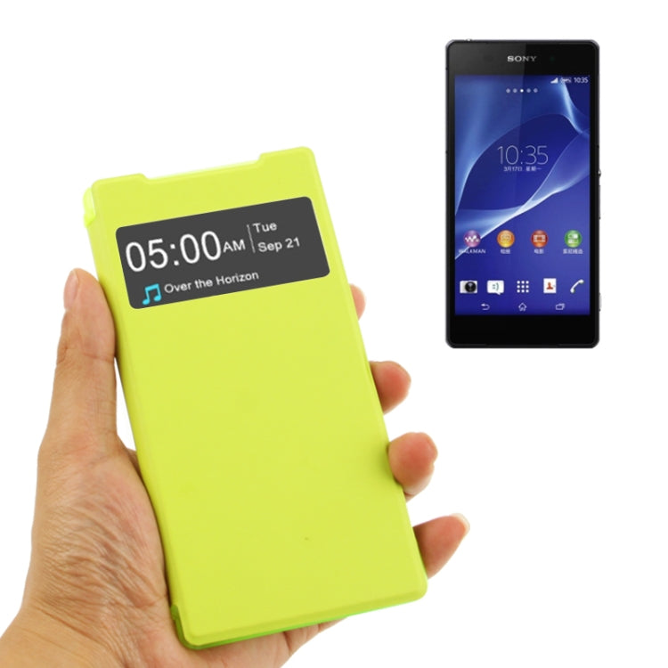 Cloth Texture Horizontal Flip Leather Case with Call Display ID for Sony Xperia Z2 / L50w