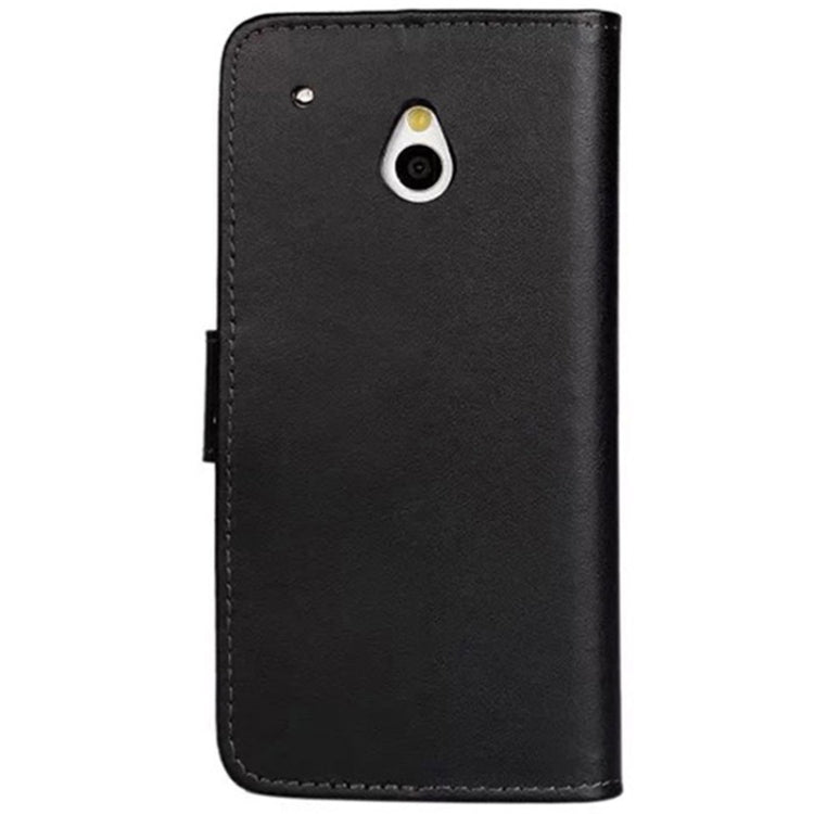Horizontal Flip Top-grain Leather Case with Card Slots & Holder for HTC One mini / M4