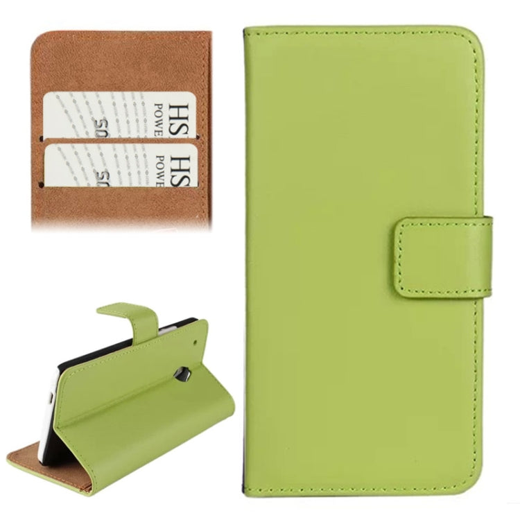 Horizontal Flip Top-grain Leather Case with Card Slots & Holder for HTC One mini / M4