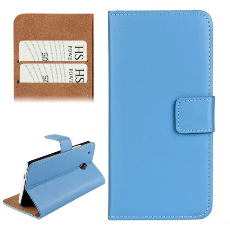 Horizontal Flip Top-grain Leather Case with Card Slots & Holder for HTC One mini / M4