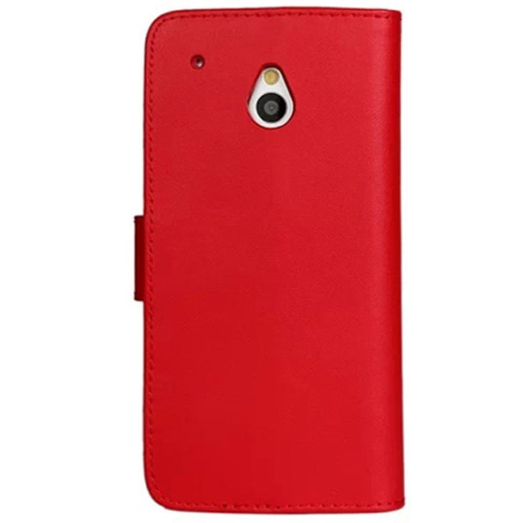 Horizontal Flip Top-grain Leather Case with Card Slots & Holder for HTC One mini / M4