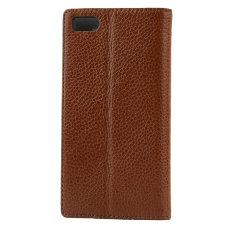 Litchi Texture Flip Top-grain Genuine Leather Case with Holder for Xiaomi MI3