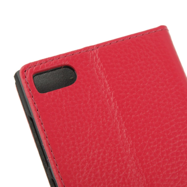 Litchi Texture Flip Top-grain Genuine Leather Case with Holder for Xiaomi MI3