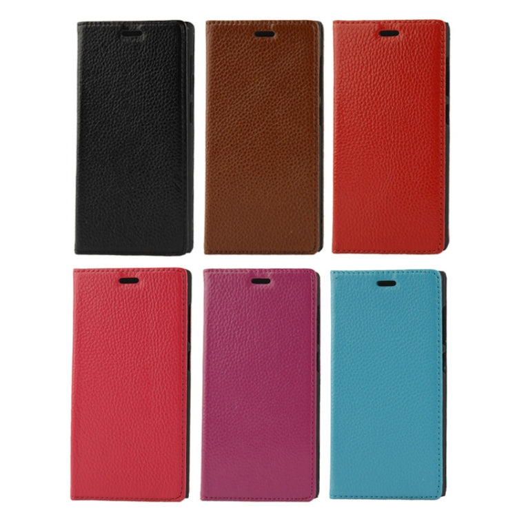 Litchi Texture Flip Top-grain Genuine Leather Case with Holder for Xiaomi MI3