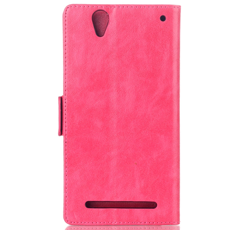 Oil Leather Case with Card Slot & Holder for Sony Xperia T2 Ultra / XM50h
