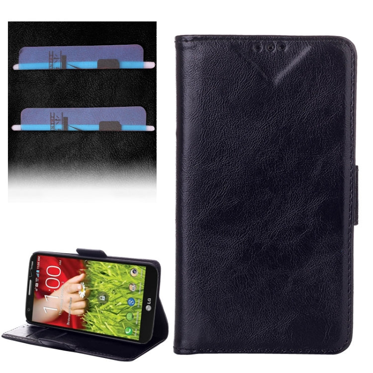 Oil Leather Case with Credit Card Slot & Holder for LG G2 mini