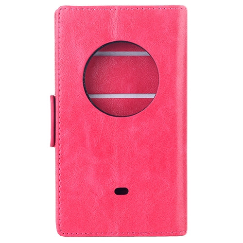Oil Leather Case with Credit Card Slot & Holder for Nokia Lumia 1020(Magenta)