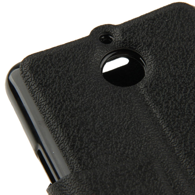 Pebble Texture Flip Leather Case with Call Display ID & Holder for Sony Xperia E1