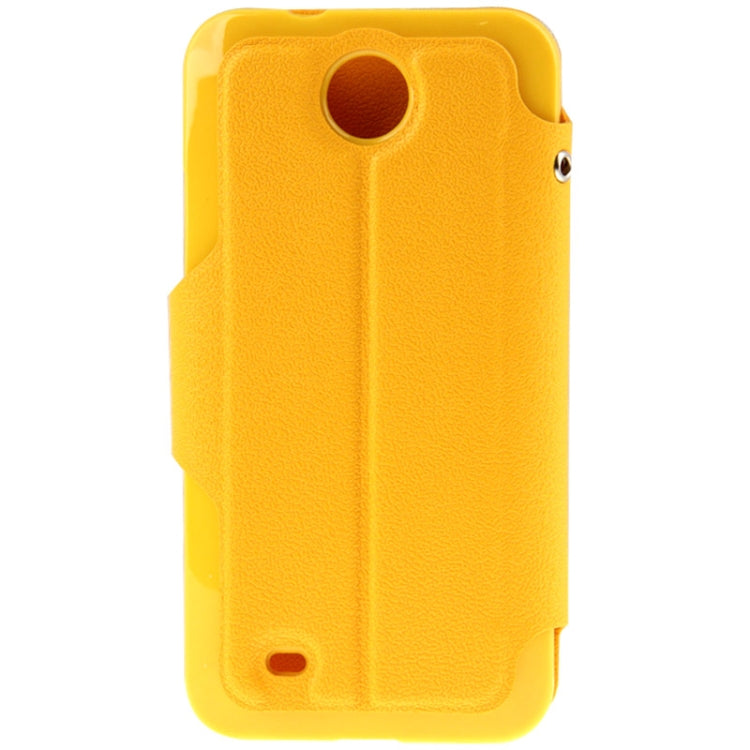 Pebble Texture Flip Leather Case with Call Display ID & Holder for HTC Desire 300