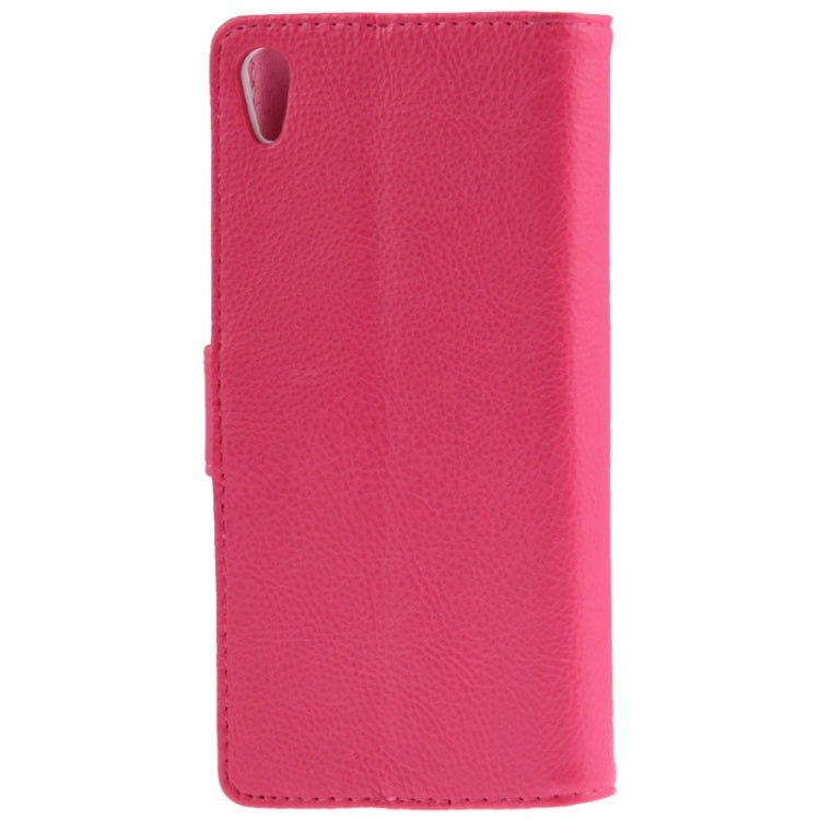 Litchi Texture Leather Case with Holder & Credit Card Slot for Sony Xperia Z2 / L50w (Pink)