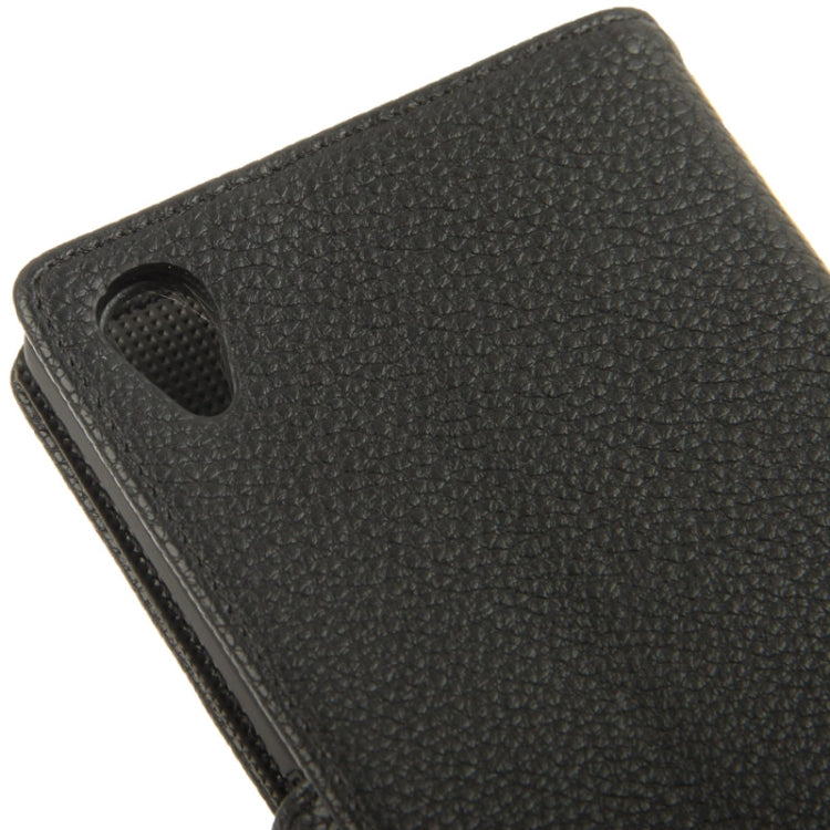 Litchi Texture Leather Case with Holder & Credit Card Slot for Sony Xperia Z2 / L50w