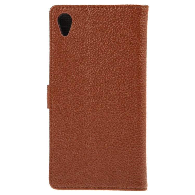 Litchi Texture Leather Case with Holder & Credit Card Slot for Sony Xperia Z2 / L50w