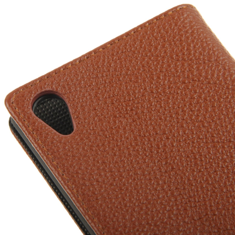 Litchi Texture Leather Case with Holder & Credit Card Slot for Sony Xperia Z2 / L50w
