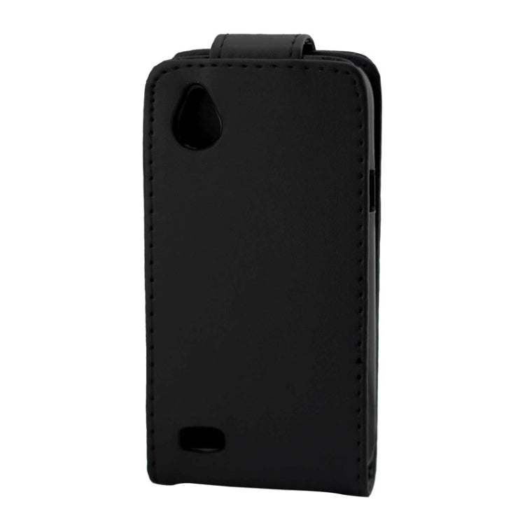 Vertical Flip Leather Case for HTC Desire V / T328W(Black)