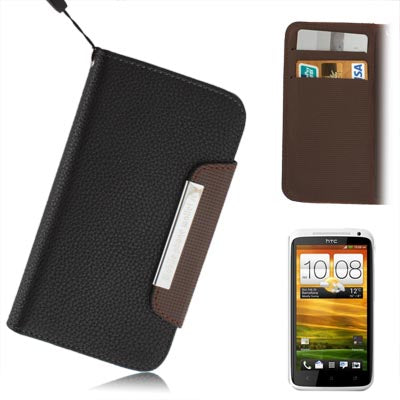 Leather Case with Credit Card & Lanyard for HTC One X / Edge / S720e,