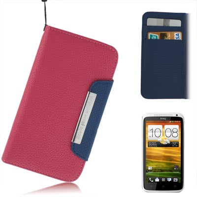 Leather Case with Credit Card & Lanyard for HTC One X / Edge / S720e,