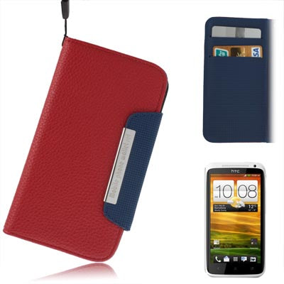 Leather Case with Credit Card & Lanyard for HTC One X / Edge / S720e,