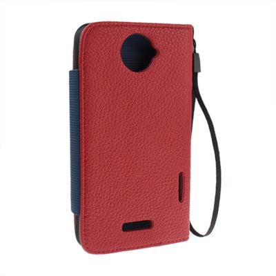 Leather Case with Credit Card & Lanyard for HTC One X / Edge / S720e,