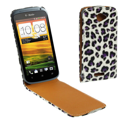 Leopard Texture Vertical Flip Leather Case for HTC One S / Z520e