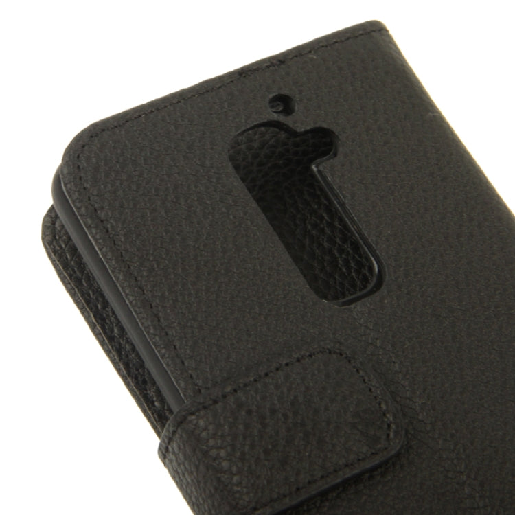 Litchi Texture Leather Case with Holder & Credit Card Slot for LG G2