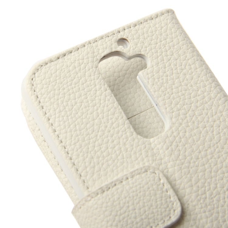 Litchi Texture Leather Case with Holder & Credit Card Slot for LG G2