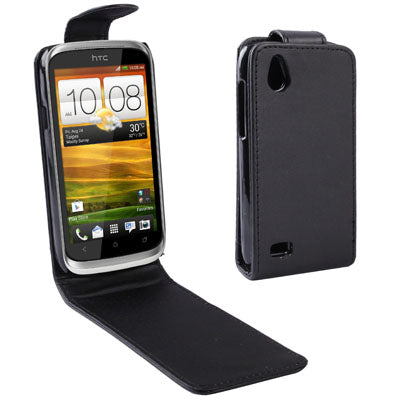 Vertical Flip Leather Case for HTC Desire X / T328e (Black)