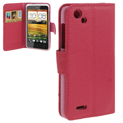 Litchi Texture Horizontal Flip Leather Case with Credit Card Slot & Holder for HTC One ST / 528T