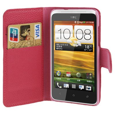 Litchi Texture Horizontal Flip Leather Case with Credit Card Slot & Holder for HTC One ST / 528T