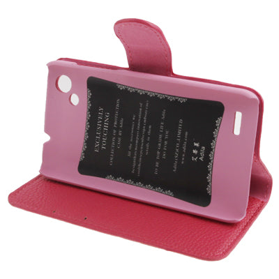 Litchi Texture Horizontal Flip Leather Case with Credit Card Slot & Holder for HTC One ST / 528T