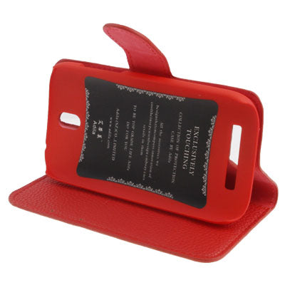 Litchi Texture Horizontal Flip Leather Case with Credit Card Slot & Holder for HTC One ST / 528T