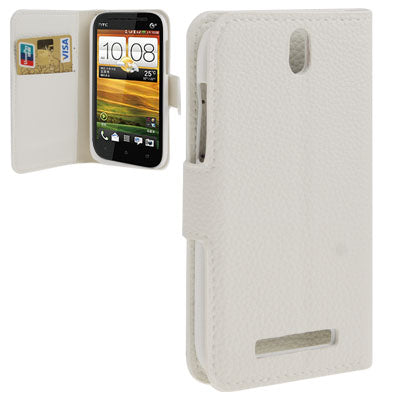 Litchi Texture Horizontal Flip Leather Case with Credit Card Slot & Holder for HTC One ST / 528T