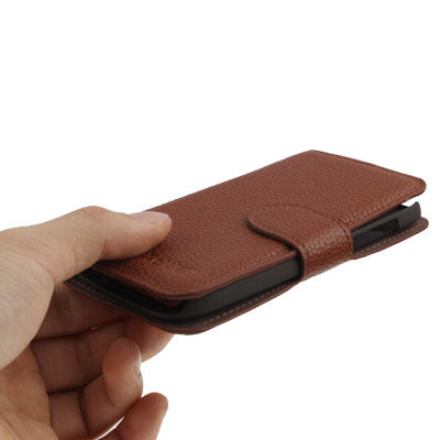 Litchi Texture Horizontal Flip Leather Case with Credit Card Slot & Holder for HTC One ST / 528T