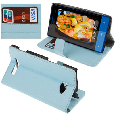 Litchi Texture Horizontal Flip Leather Case with Credit Card Slots & Holder for HTC 8X / C620e