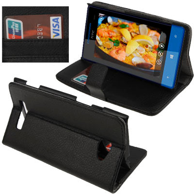 Litchi Texture Horizontal Flip Leather Case with Credit Card Slots & Holder for HTC 8X / C620e