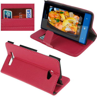 Litchi Texture Horizontal Flip Leather Case with Credit Card Slots & Holder for HTC 8X / C620e