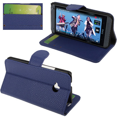 Litchi Texture Horizontal Flip Leather Case with Credit Card Slots & Holder for HTC One / M7