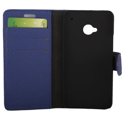 Litchi Texture Horizontal Flip Leather Case with Credit Card Slots & Holder for HTC One / M7