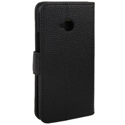 Litchi Texture Horizontal Flip Leather Case with Credit Card Slots & Holder for HTC One / M7