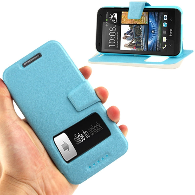 Pebble Texture Flip Leather Case with Call Display ID & Holder for HTC Desire 601 / 6160 / 619D