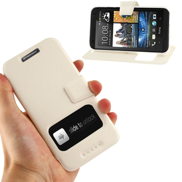 Pebble Texture Flip Leather Case with Call Display ID & Holder for HTC Desire 601 / 6160 / 619D