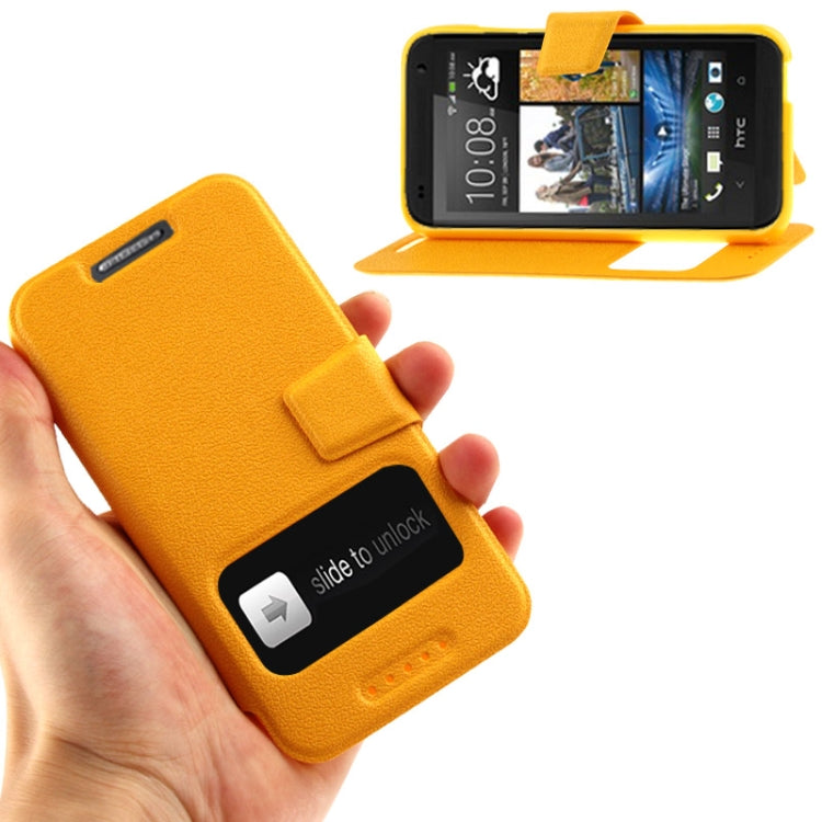 Pebble Texture Flip Leather Case with Call Display ID & Holder for HTC Desire 601 / 6160 / 619D