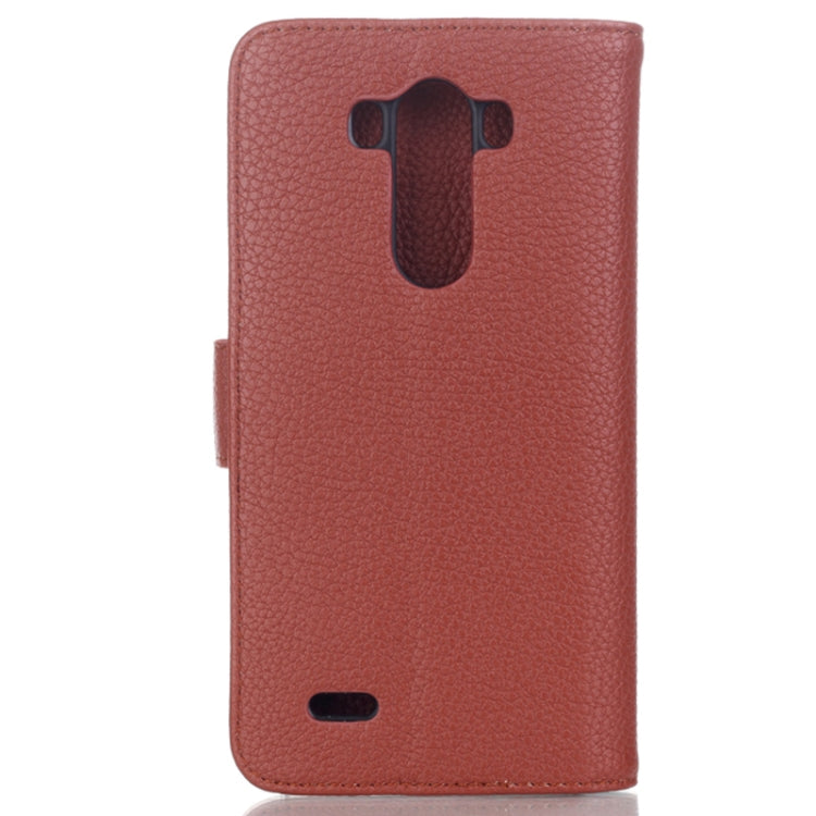 Litchi Texture Flip Leather Case with Card Slots & Holder for LG G3 / D855