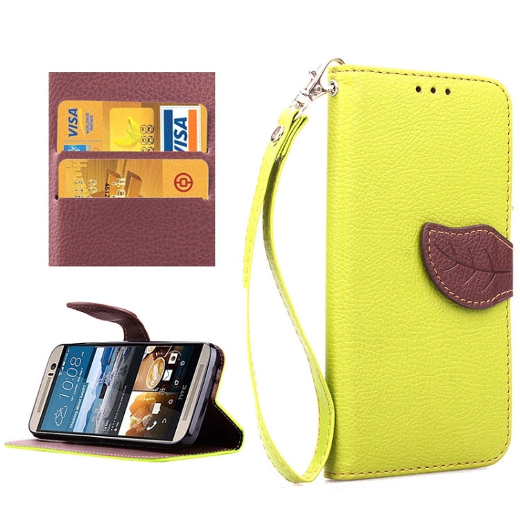 Leaf Magnetic Snap Litchi Texture Horizontal Flip Leather Case with Card Slots & Holder & Lanyard for HTC One M9
