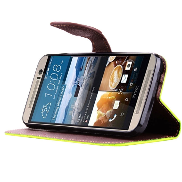 Leaf Magnetic Snap Litchi Texture Horizontal Flip Leather Case with Card Slots & Holder & Lanyard for HTC One M9