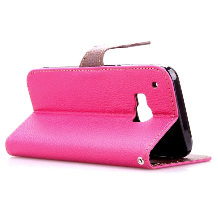 Leaf Magnetic Snap Litchi Texture Horizontal Flip Leather Case with Card Slots & Holder & Lanyard for HTC One M9
